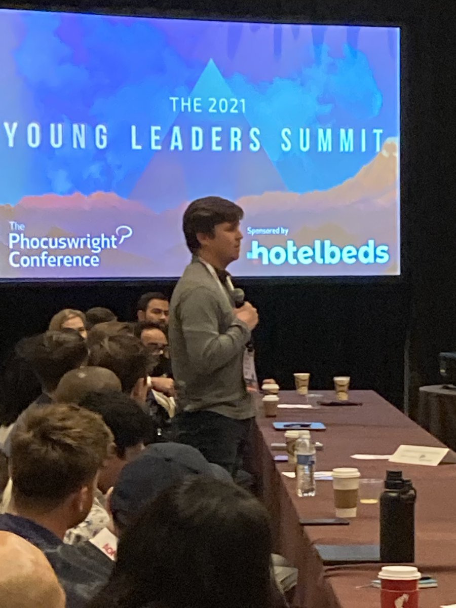 Phocuswright's tweet photo. One by one we get to know these smart young people who are the future travel leaders #Phocuswright Young Leaders Summit.  Thanks to our sponsor ⁦@hotelbeds⁩ 👍 https://t.co/AAC0gJqqBj