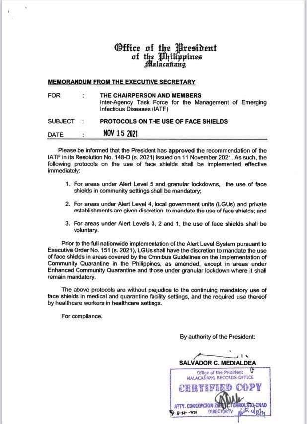 junangelo's tweet photo. Protocols on the use of face shields. https://t.co/pEQt0ADiFC