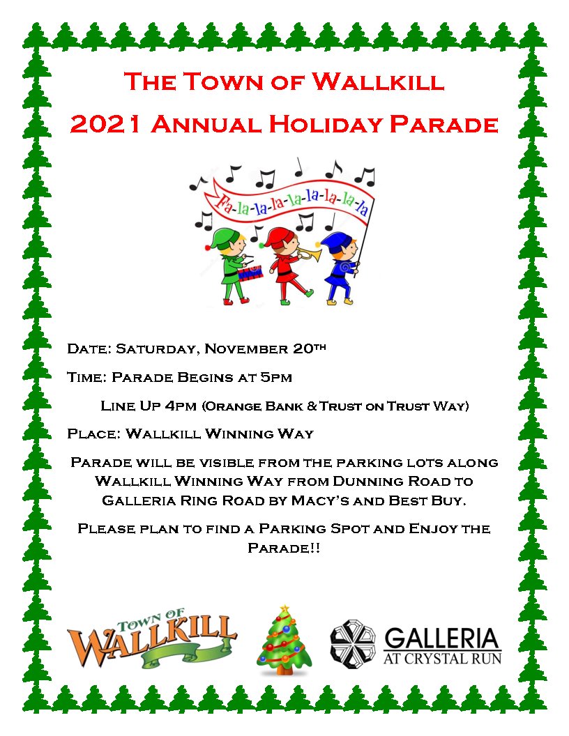 Town of Wallkill NY (@townwallkill) on Twitter photo Come join us for our Annual Holiday Parade. Saturday Nov 20th!
<a href="/PdWallkill/">Town of Wallkill PD</a>
<a href="/WallkillOEM/">Wallkill OEM</a> Come join us for our Annual Holiday Parade. Saturday Nov 20th!
<a href="/PdWallkill/">Town of Wallkill PD</a>
<a href="/WallkillOEM/">Wallkill OEM</a>