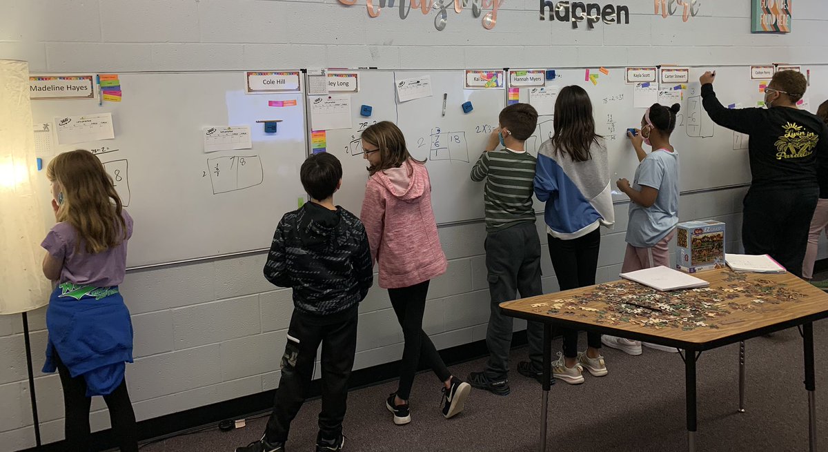 VaughanRockets's tweet photo. Great collaboration in Ms. Murray’s 4th grade class using the #Math360 boards! @Vaughan4thGrade #SOARon https://t.co/KB6PsPvKbJ