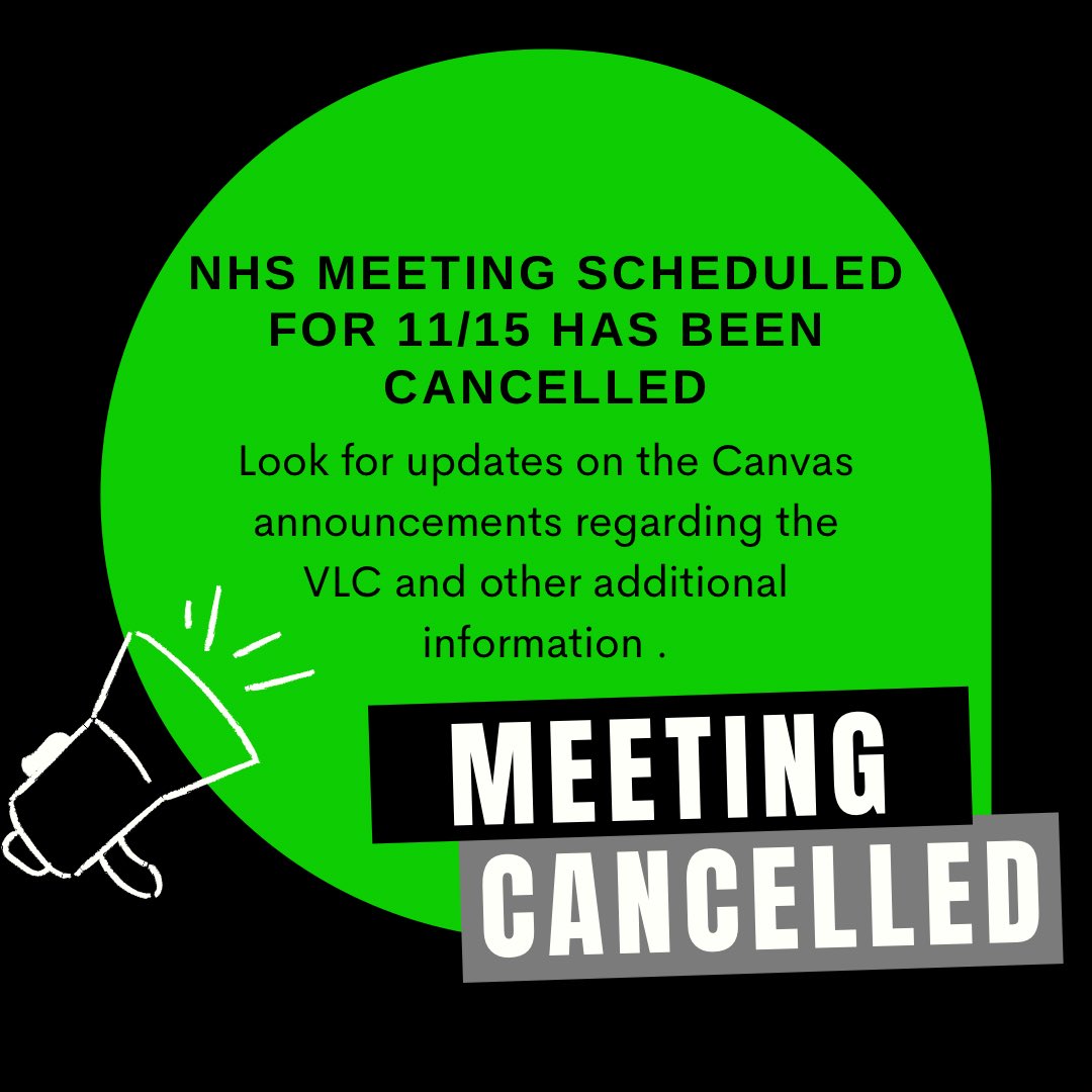 vikings_nhs's tweet photo. Meeting for 11/15 has been cancelled, please watch the Canvas announcement section for information regarding the VLC, volunteer opportunities, and other relevant information! https://t.co/HfzIaJ94Lo