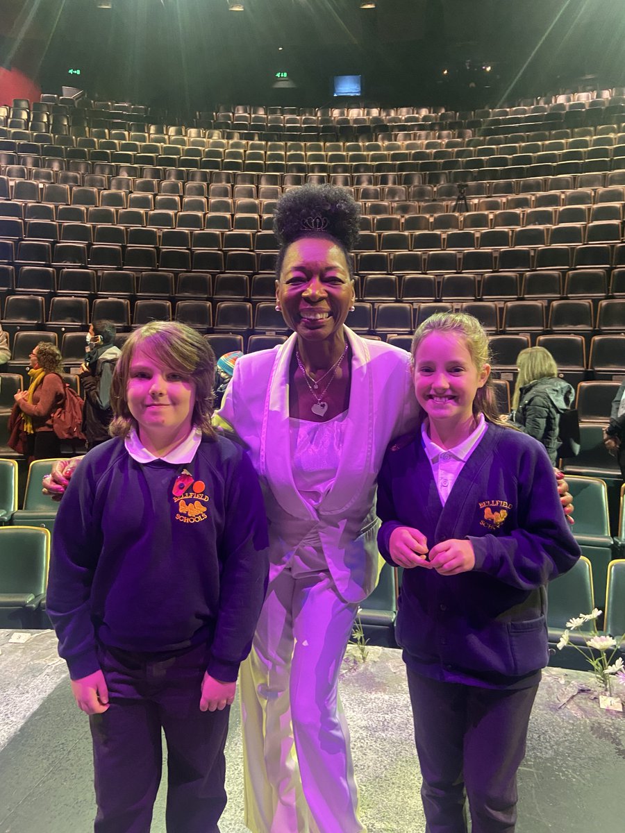BellfieldJunior's tweet photo. Two very lucky children, from our drama club, were chosen to represent the school in meeting Baroness Floella Benjamin, to find out about her life & her book 'Coming to England', including a Q&A session - they went prepared! #windrushchildren @FloellaBenjamin @birminghamrep https://t.co/0zQHyzlVQ1