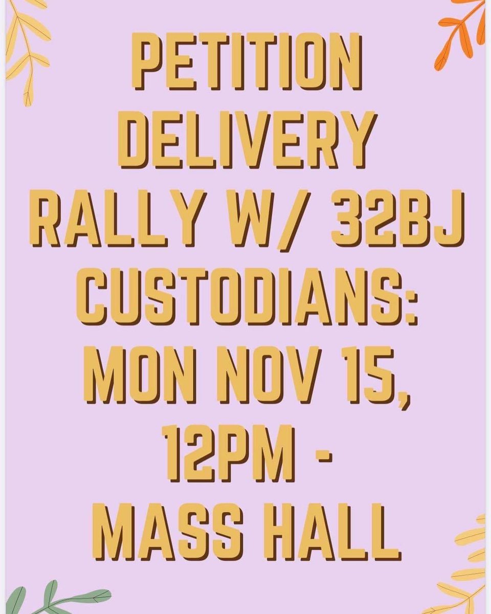 HLayoffs's tweet photo. Harvard Custodians will rally and deliver a petition today at noon, Mass Hall, please be there! #ContractNOW! #JusticeForJanitors ✊❤️ https://t.co/qwOmhPp2Ya