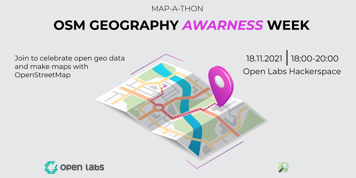 This Thursday we will host a mapathon at the local hackerspace. Join to learn more about OpenStreetMap and how you can contribute. #osmgeoweek