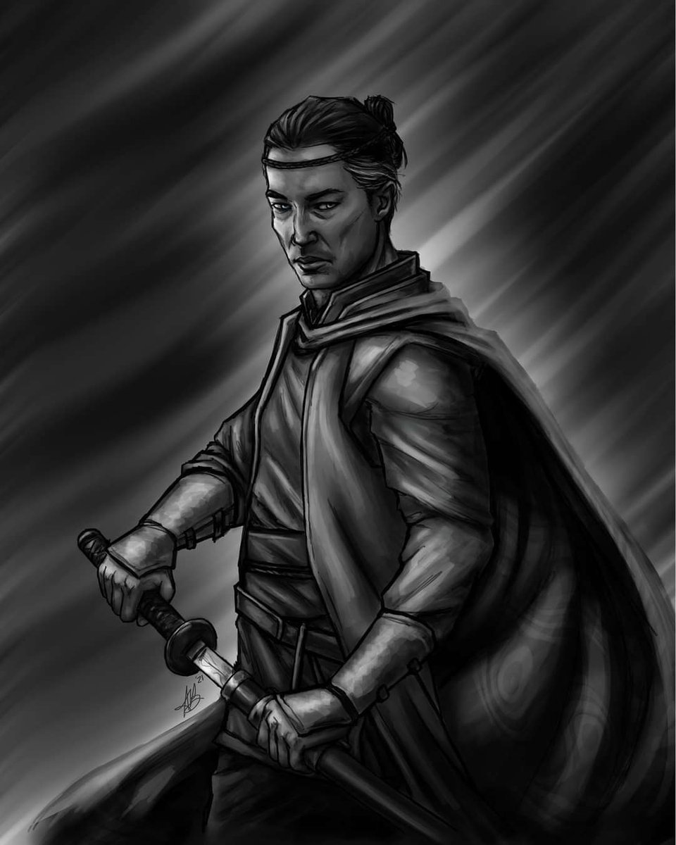 ArtArielB's tweet photo. Happy #WheelofTime fan premier day! In celebration I've drawn @danielhenney as Lan. I changed a few things based on what I designed working with the books. @TheWheelOfTime  
#lan #wot  #fanart #professionalartist https://t.co/ajOpq5Ra4T