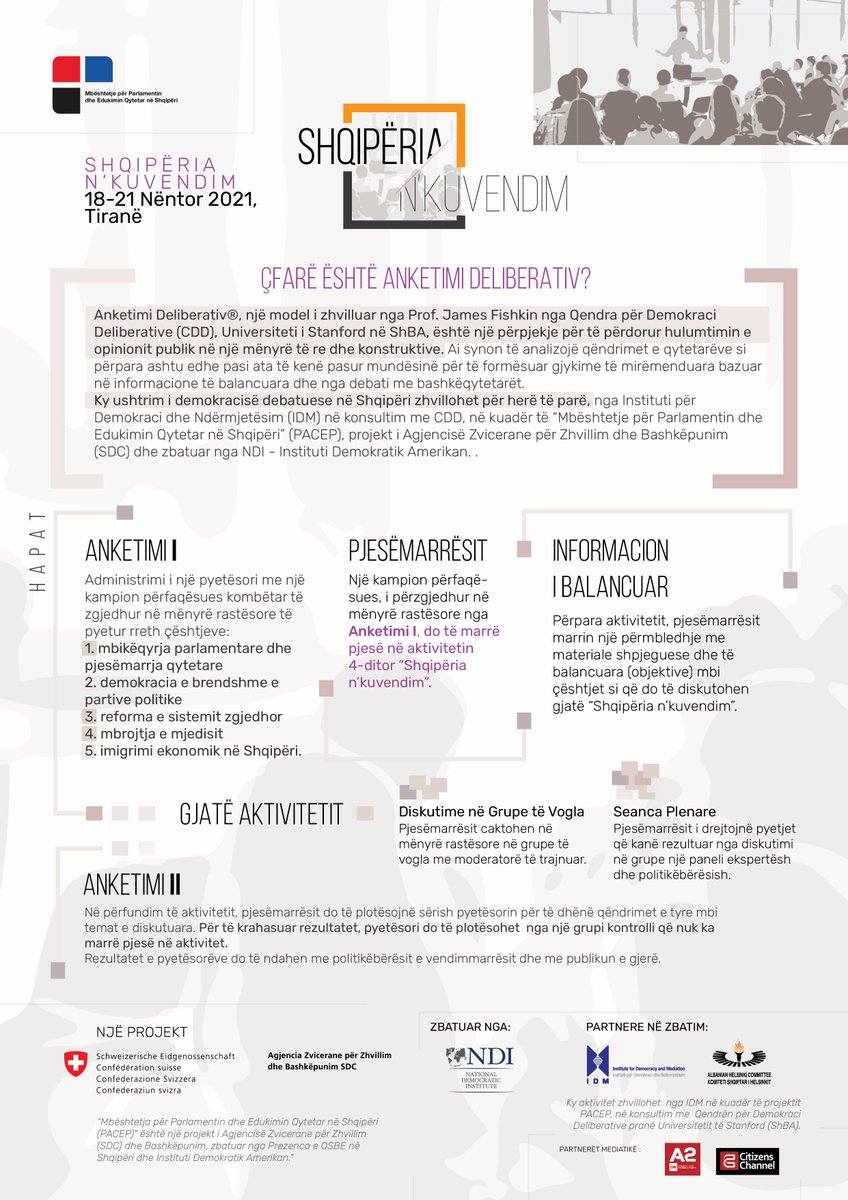 IDM_Albania's tweet photo. Five Arguments for Deliberative Democracy
1⃣Enhanced public trust
2⃣Better policy outcomes
3⃣More legitimacy
4⃣Deeper dialogue
5⃣More effective shared decision-making
#EngagedCitizens #deliberativepolling
#ShqiperianKuvendim https://t.co/MA9Ep1y4Me