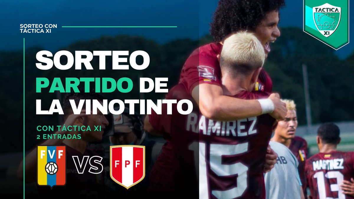 tacticaxi_'s tweet photo. ¡SORTEO VINOTINTO! 🇻🇪🍷⚽

Estaremos rifando 2 boletos 🎟️ para dicho compromiso de Venezuela vs Perú.

🚨PASO A SEGUIR:

1️⃣ Dar fav y RT.
2️⃣ Seguirnos en nuestra cuenta  de twitter @tacticaxi_
3️⃣ Menciona a 2 amigos u familiares, utilizando el #OrbitaVinotintoxTX https://t.co/7d2zpea0VD