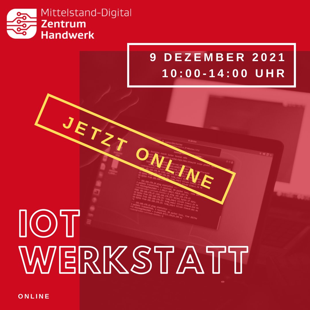 HaWe_Digital's tweet photo. Jetzt im online Format: Die IoT-Werktstatt am 09.12.21. Infos &amp; direkte Anmeldung: https://t.co/pLEKrJQCCV Für alle, die sich bis 01.12.2021 14 Uhr anmelden, geht der Pausenkaffee auf uns. Lassen Sie sich überraschen.😉#digitaleshandwerk #handwerkdigital #mittelstanddigital https://t.co/vCwCuPgKMi
