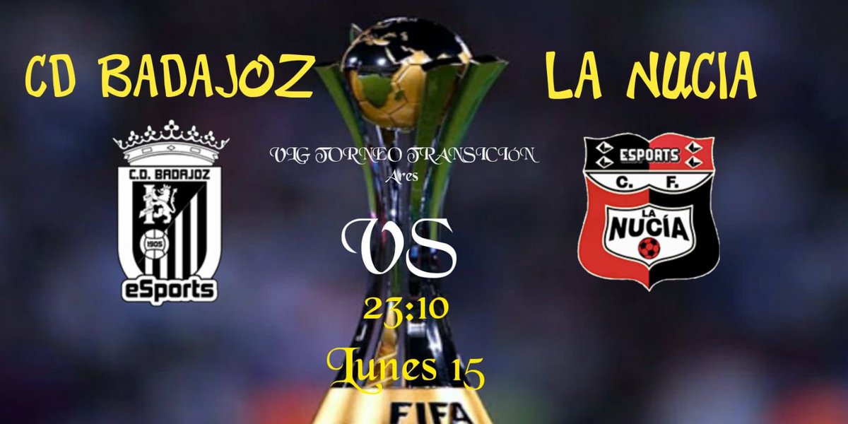 🚨LLEGÓ EL GRAN DÍA🚨

Arranca el #TorneoDeTransición de <a href="/VLG_pro/">VLG</a> 

⏰23:10
🆚@cfnuciaeSports 

#VamosBadajoz