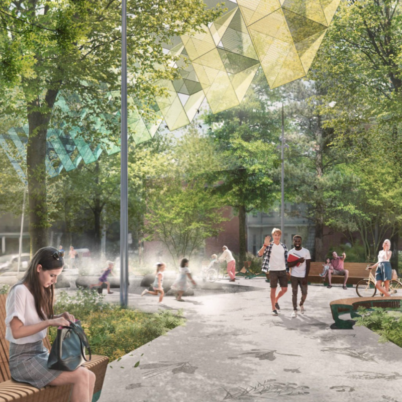 DesignMontreal's tweet photo. La Société de développement de l’@AvenueMontRoyal en collaboration avec Odace Événements, lance un concours de design pour une œuvre suspendue au-dessus de la place des Fleurs-de-Macadam. Consultez les modalités.👇 Date limite : 5 janvier