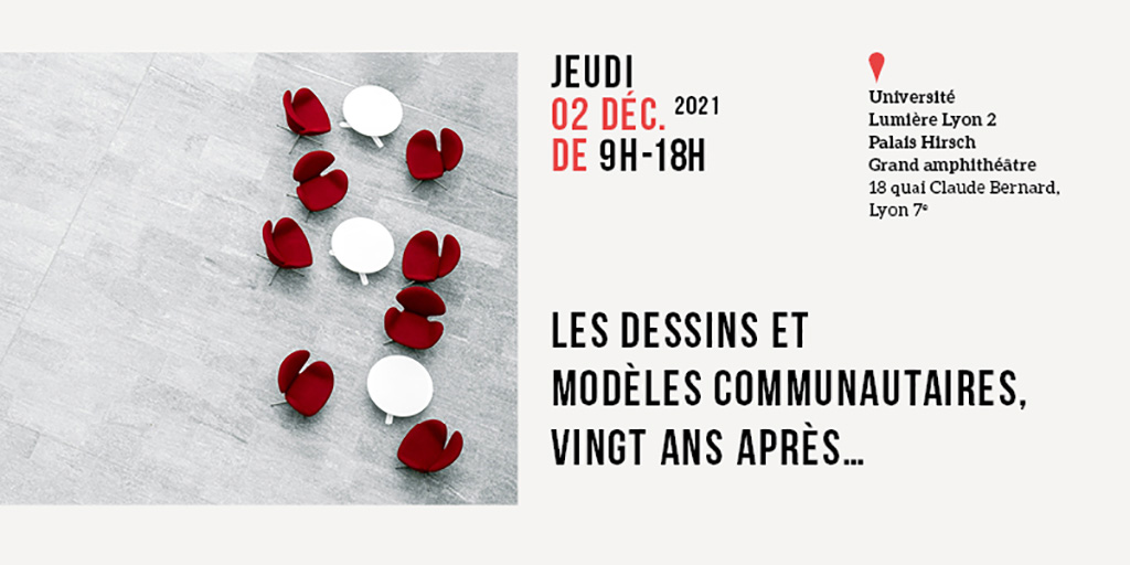 [Colloque] Assistez au colloque européen sur les 20 ans du règlement N°6/2002 du 12 décembre 2001 sur les dessins et modèles communautaires : bilan et perspectives. Rendez-vous le 2 décembre prochain ➡️droit.univ-lyon2.fr/dessins
⚠ Inscription obligatoire en ligne