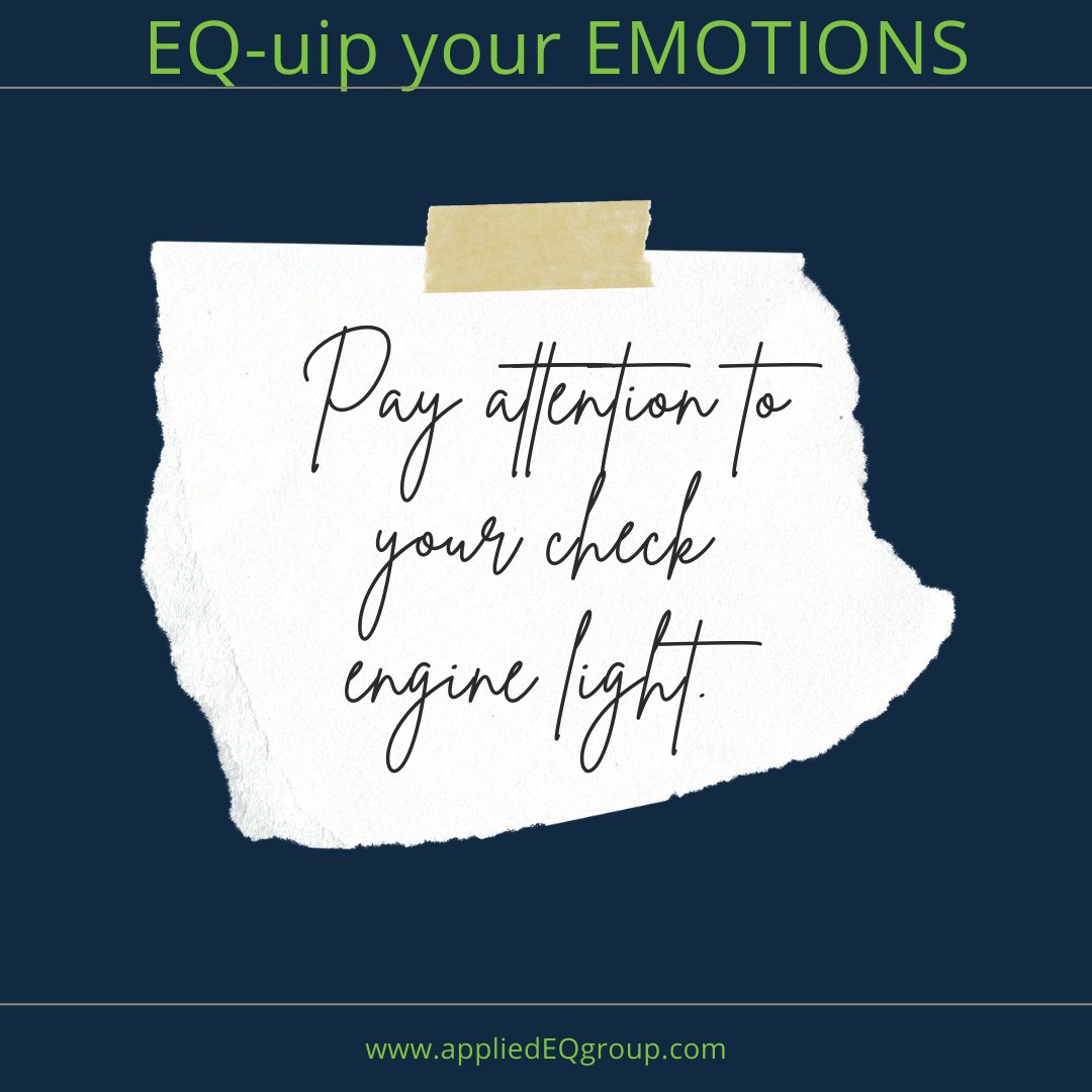 "Before learning to pay attention to my feelings, I would have just repressed my grief. I would have kept taking my hurt out on others without awareness or repair." 

Visit the Blog: //www.appliedeqgroup.com/applied-eq-blog/checkengine