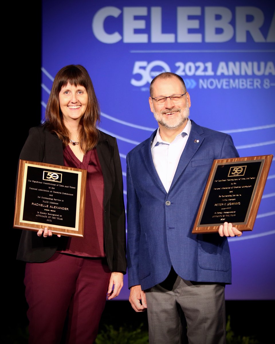 ACD_chem's tweet photo. We were happy to recognize Environment &amp; Safety Solutions, Inc.'s @pdowning15 and Rachelle Alexander as Affiliates of the Year. Their services have gone above and beyond to fulfill environmental, health, and safety obligations for our members! https://t.co/CtbOyWZocH