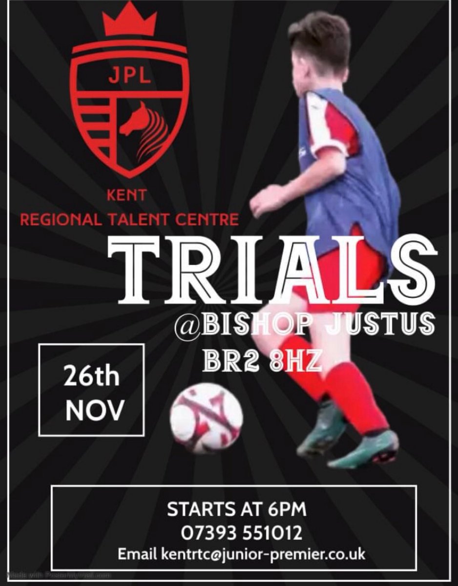 JplKent's tweet photo. JPL Kent RTC Trials coming soon to @BishopJustus.              To register https://t.co/vSp7PNM6C1 @Bromleyschgames @Bromley_Y_ @jpluk https://t.co/3SBHgwvRPM