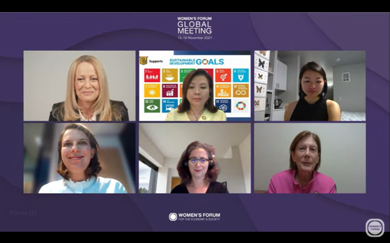 The #WFGM21 <a href="/Womens_Forum/">Women's Forum</a> kicks off today with a virtual panel on "Business for climate justice: driving a green transition for all" w/ <a href="/HECAlumni/">HEC Alumni</a> <a href="/ConilLacoste/">Olivia Conil Lacoste</a>, <a href="/esther_akw/">Esther An</a>, Nathalie Jaubert, <a href="/lei_bonnie/">Bonnie Lei</a> &amp; @StephenieFoster. LIVE now➡️ events.womens-forum.com/global-meeting… #Women4ClimateAction