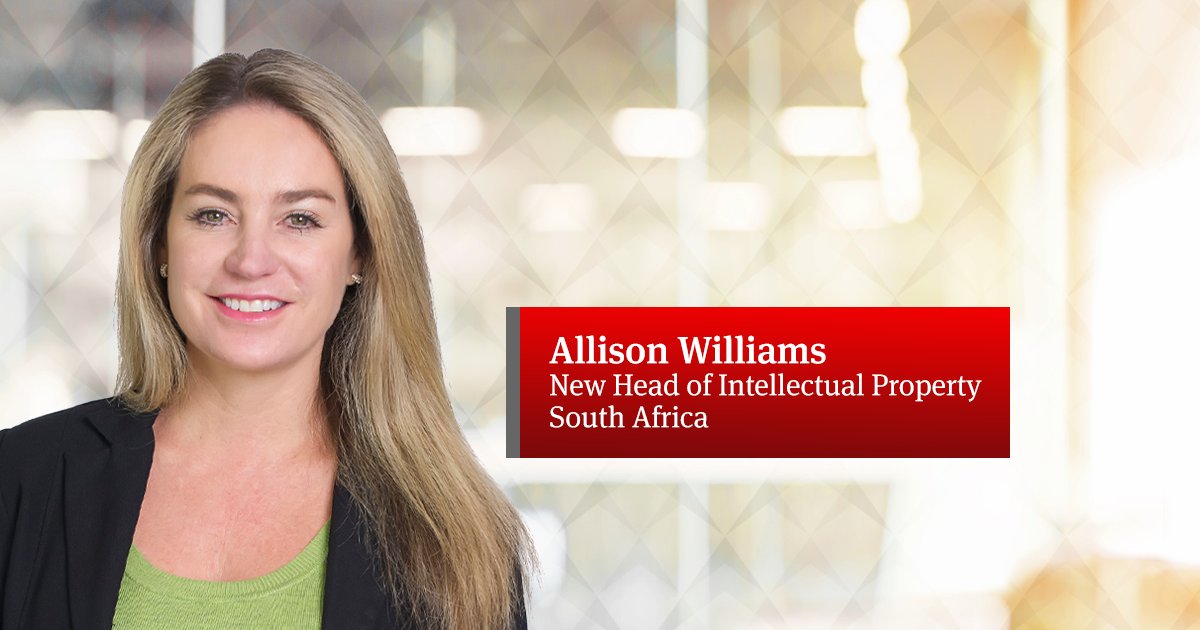 NLawGlobal's tweet photo. South Africa | We are pleased to announce that we have appointed a new head of Intellectual Property, Allison Williams, who will join the firm on 1 December. Read more. https://t.co/QWnlerYmZk https://t.co/bs6WjkjdXA