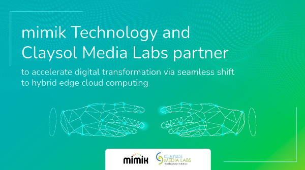 mimiktech's tweet photo. We are excited to announce that @ClaysolMedia Labs has joined the mimik partner ecosystem.
Read the full press release here: https://t.co/A80xi7zscl
Contact us to join the mimik partner ecosystem: https://t.co/3tQUSbWnkf
#partnership #collaboration #edgecloud #edgecomputing https://t.co/AS4JtRibsS