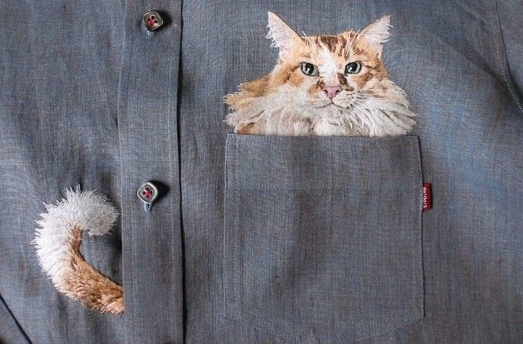 Japanese embroidery artist Hiroko Kubota, known for her work highlighting cats #WomensArt