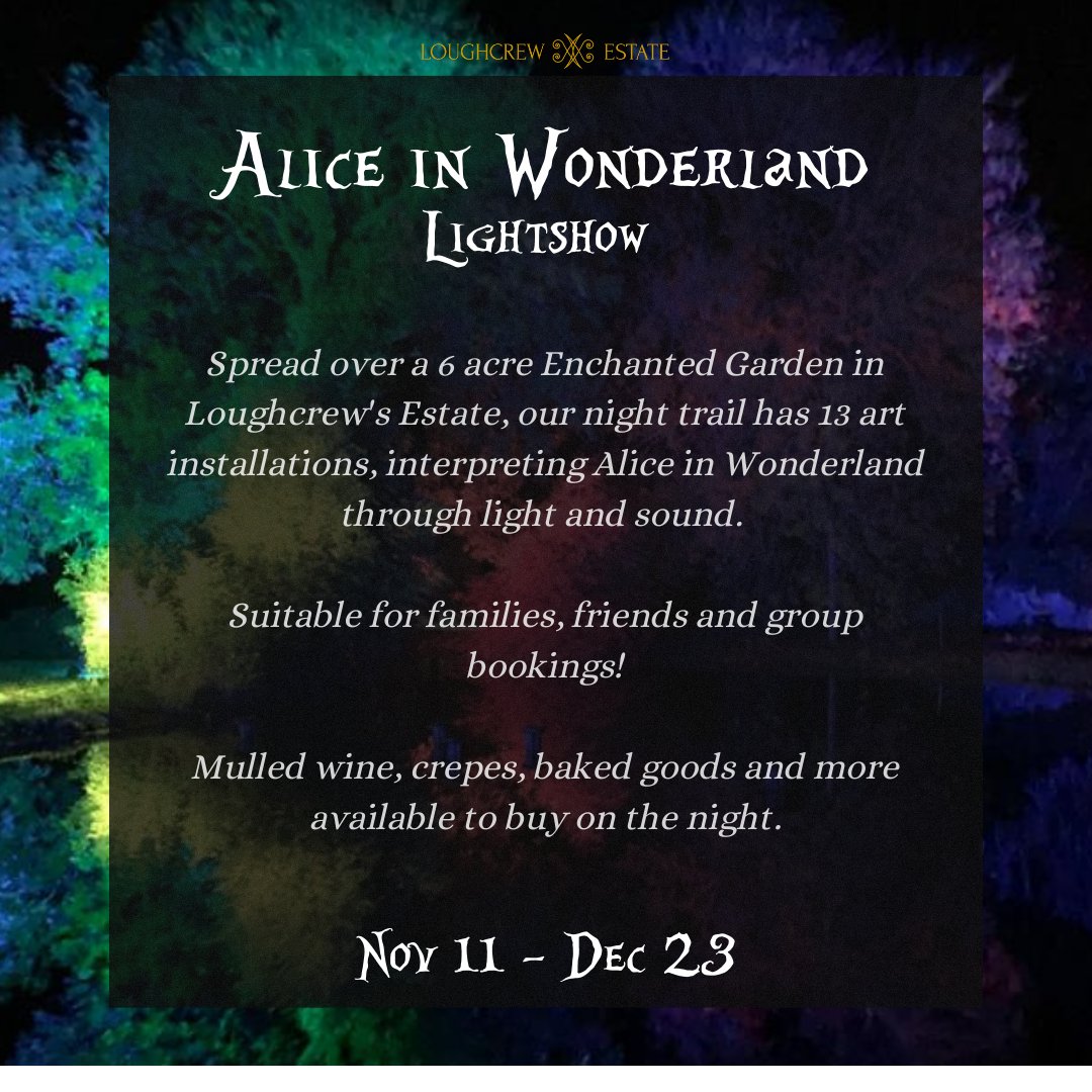 Looking for an alternative Christmas event where you can meet your friends or work colleagues? Mulled wine, crepes and tasty treats available at our cafe on the night! admin@loughcrew.com for bookings!

Kick off your festive season with us through a night trail!#loughcrew #meath