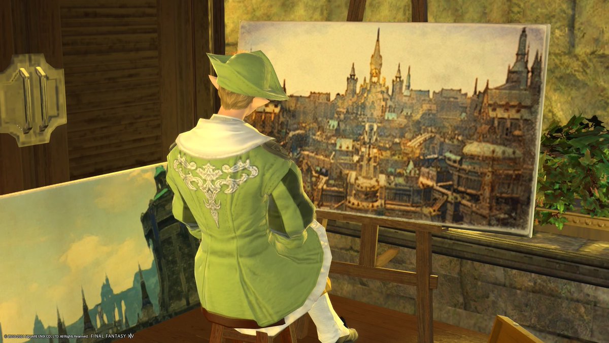 trixy_1123's tweet photo. 絵画があるなぁと思ってなんとなしに近づいて気づいたんです。これ蒼天街じゃないですかー！！！！エモエモのエモですね！？！？写真撮る手が止まりませんでした

机の横の書類の山にはフランセルくんも思わず苦笑……ww
 #studio_FallinSnow https://t.co/TLVMbnia3X