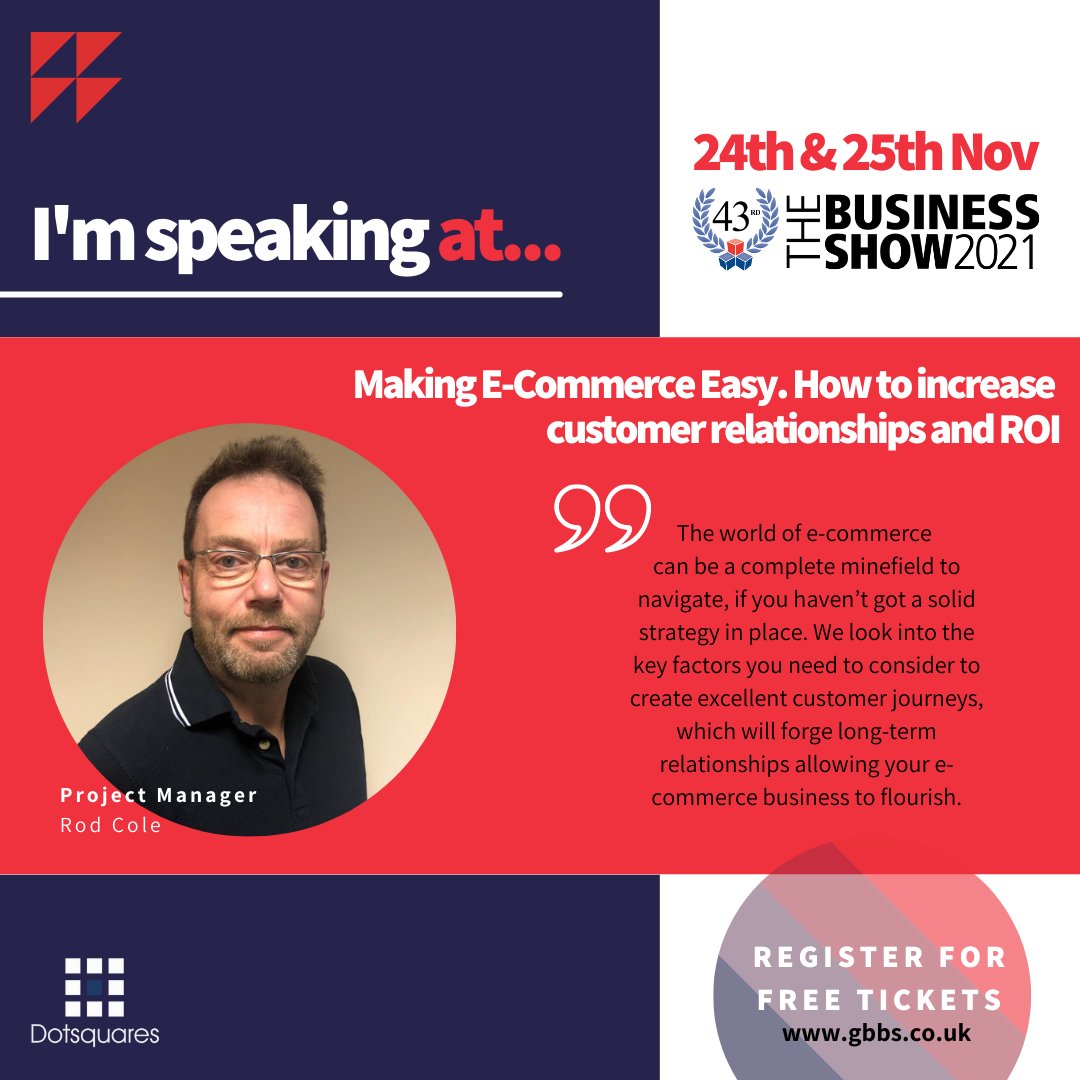 dotsquares's tweet photo. Join for our masterclass - Making E-Commerce Easy. How to increase customer relationships and ROI @TheBusinessShow 

We look into the key factors you need to consider to create excellent customer journeys!

REGISTER YOUR INTEREST - https://t.co/rBm6mFSDlQ

#TBS21 #eCommerce https://t.co/XEcP1Ut6pT