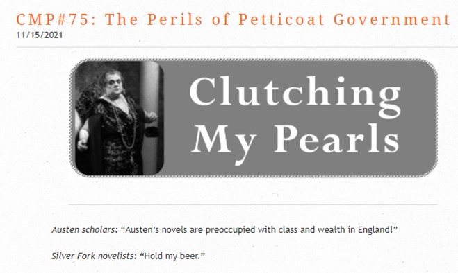 LonaManning's tweet image. "Clutching My Pearls" is back with a review of a Silver Fork novelist that some compared to #JaneAusten.  lonamanning.ca/blog/cmp75-the… #silverfork #19thcenturylit
