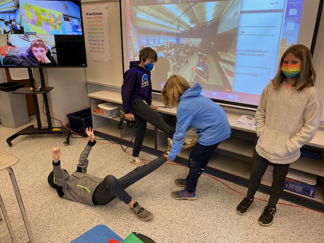 5th Graders read, "The Coyote &amp; the Monster" of the Nez Perce Indians &amp; performed a tableau to capture the main idea