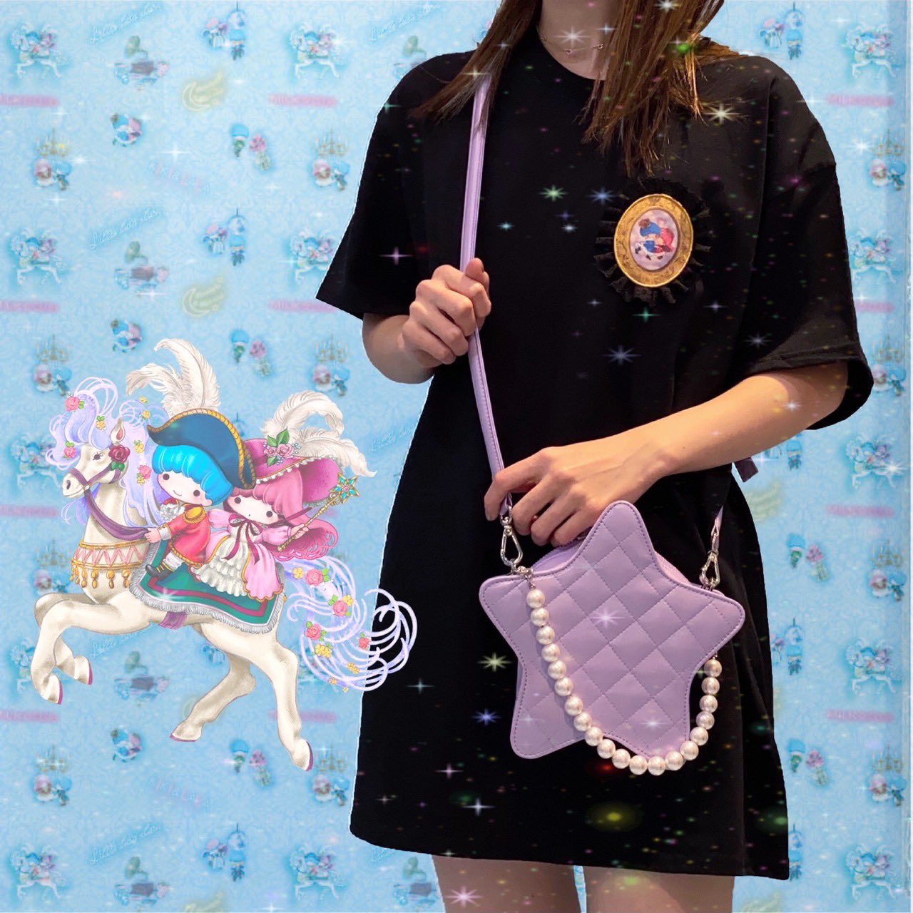 MILK Little twin stars星型ショルダーバッグキキララ