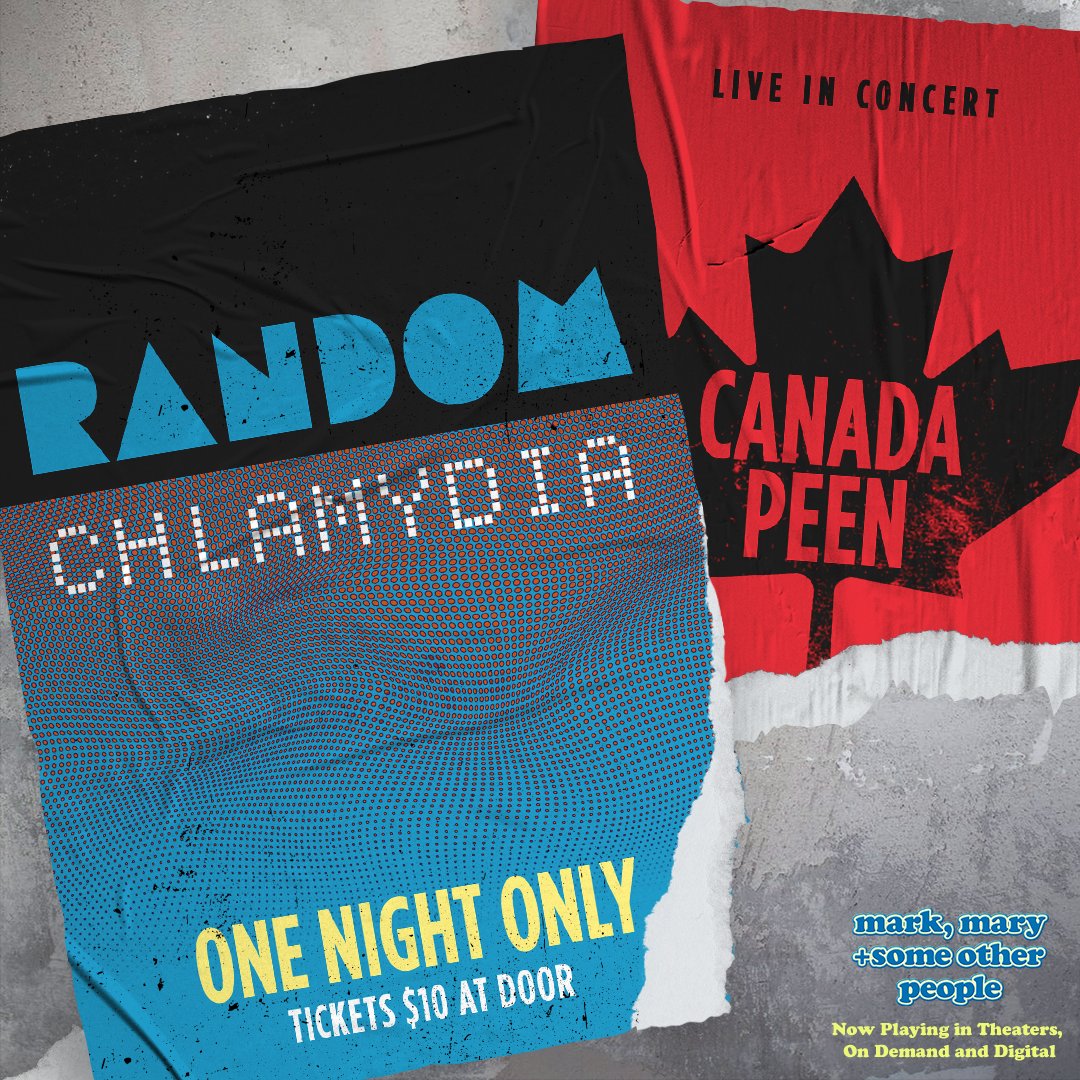 MarkMaryMovie's tweet photo. Oh I actually can't hang out tonight. I'm going to the Random Chlamydia concert. #MarkMaryandSomeOtherPeople is now playing in theaters, on demand and digital. https://t.co/64szckpQEo https://t.co/0oIA9d0mvT