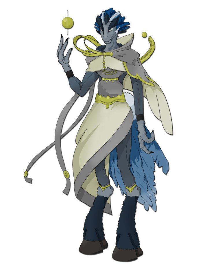 I was given permission by <a href="/Ellinus2Ellinus/">Ellinus</a> to show some of the concept art she drew for a #ttrpg that I'm writing with <a href="/FlyingTurtll/">FlyingTurtll</a> called Wayward Suns. This is her take on the Ki'i-Oo-le!