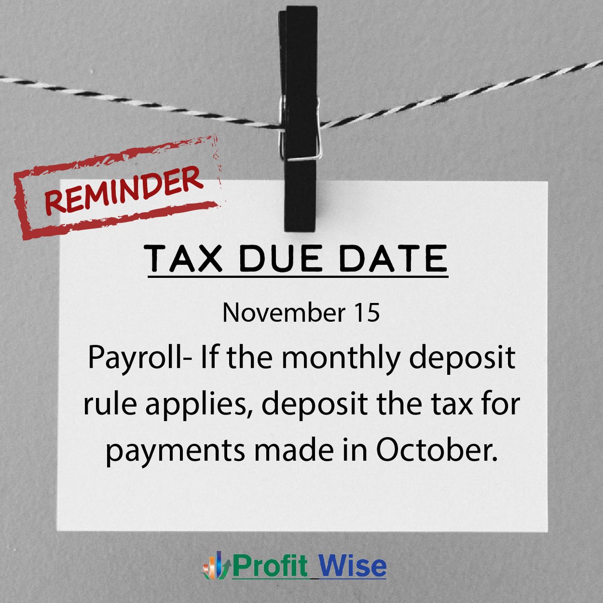 Dont miss this important due date. We want to help you stay on top of things!
profitwiseaccounting.biz
.
.
.
.
#Profitwise #Taxes #Accounting #Duedate #Reminder #Huntsville #Alabama