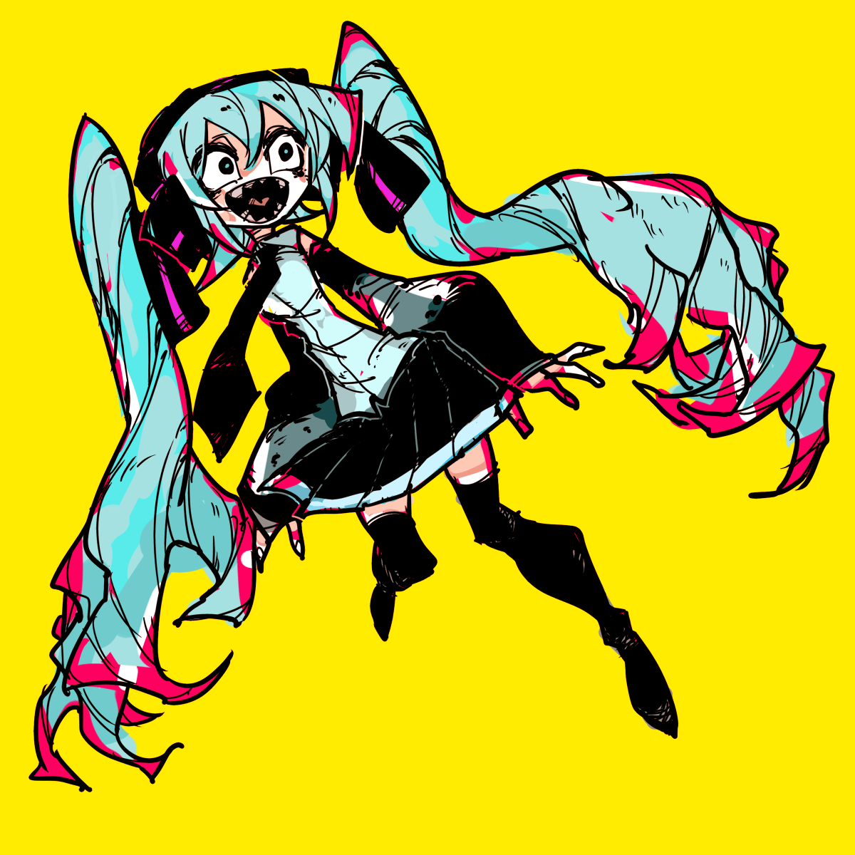 初音ミク 「!! 」|ちぐ齒莖ダサわやかのイラスト