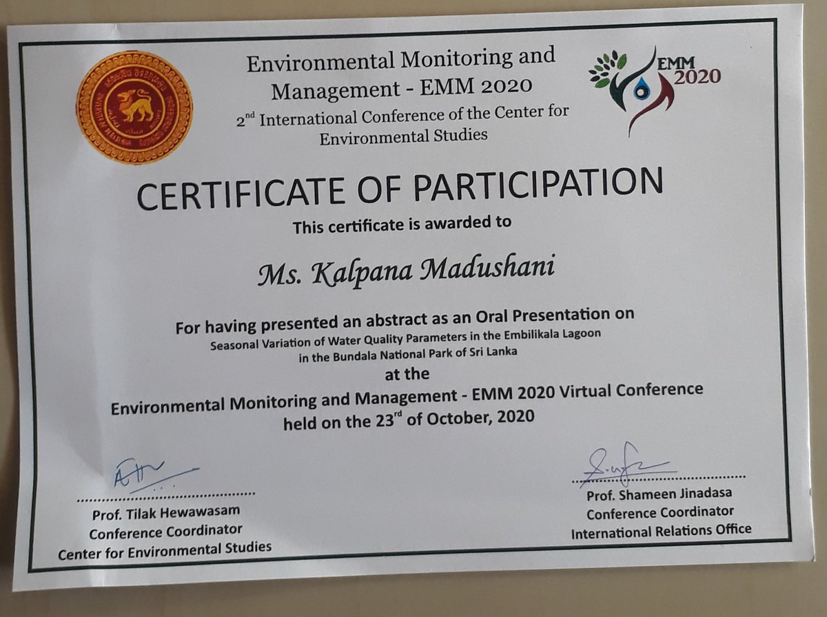 KPKMadushani's tweet photo. Rewards for the hard work 😊👇
#research #conference #EMM2020 @UPeradeniya https://t.co/eIqueUbWOz