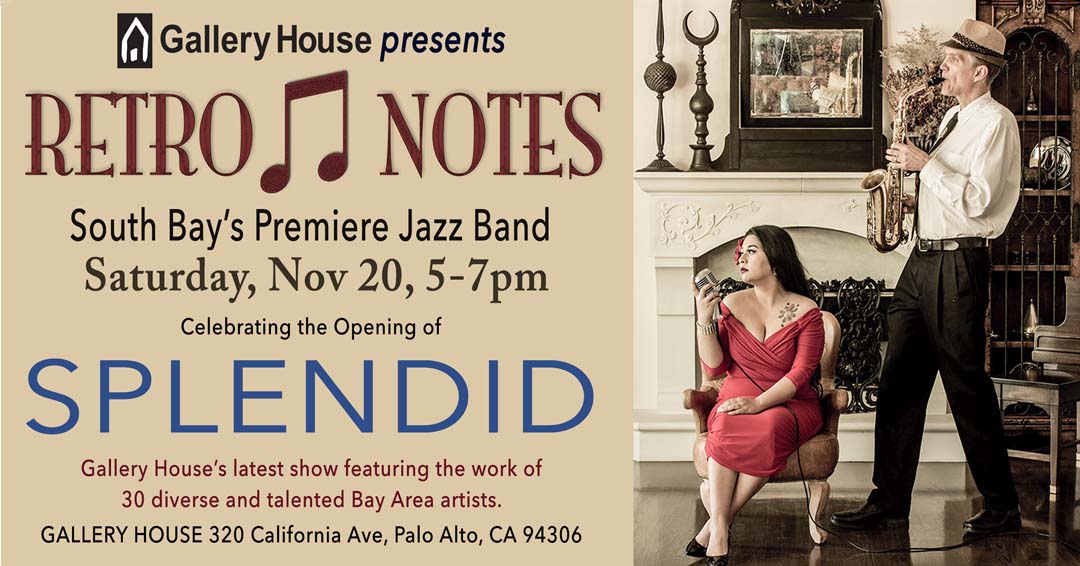 RetroNotesBand's tweet photo. Coming up: Free jazz concert on Sat, Nov 20, 5pm-7pm at Moods Wine Bar, 320 California Ave, Palo Alto. Come enjoy live music with a glass of wine and don't forget to take a look at the new show at the art gallery inside including the works of 30 SF Bay Area artists. https://t.co/XEEcYTYnEl