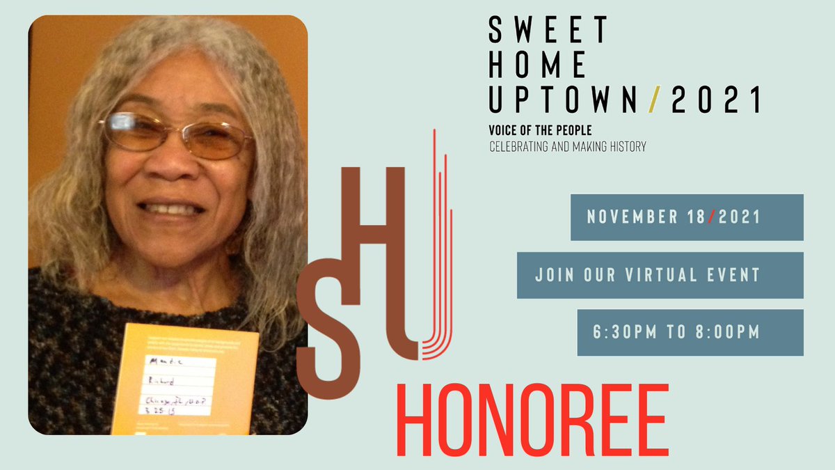 uptown_voice's tweet photo. 82 year old Marlene Barton is the definition of “activist” and this Thursday we are honoring her at Sweet Home Uptown - a virtual blues celebration.  Register for free today, and consider a donation in honor of Marlene: https://t.co/KIVWNun9Ih https://t.co/RshG9BV8KZ