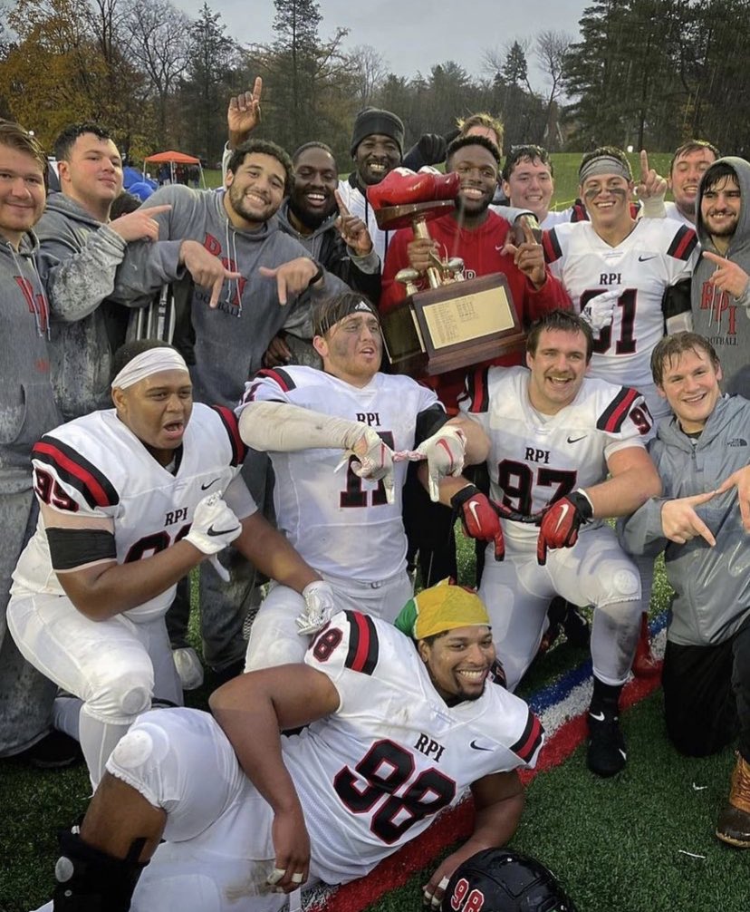 JakeGrosjean's tweet photo. Liberty League Champs..no better feeling! 💍👞 #REDFAM @Cagey86 @RPIFootball https://t.co/RYtSmihKbi
