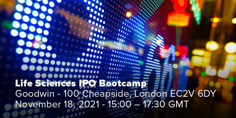 goodwinlaw's tweet photo. Euro #LifeSciences #IPO Bootcamp UK- Meet our team of corporate &amp; capital markets lawyers &amp; industry experts. See industry-focused presentations, and learn key steps for preparing and executing a US IPO, and more. Agenda &amp; registration: https://t.co/HbATASax0o #GoodwinLondon https://t.co/1Bmcv0Mv4h