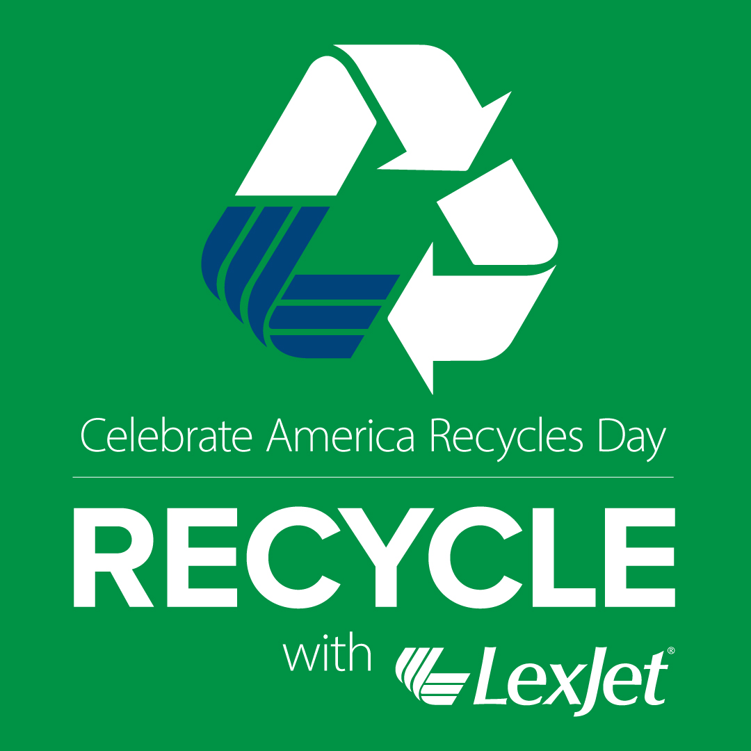LexJet's tweet image. 80% of the products that end up in landfills are recyclable. We are committed to helping reduce recyclable waste not just on America Recycles Day, but every day with our InkJet Recycling Program.  Visit hubs.ly/H0_bNqf0 to learn more!