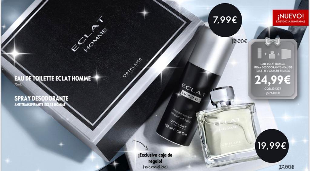 ❇️ECLAT HOMME❇️

✨ Eau de Toilette
✨ Spray desodorante

Todo por  ‼️24'99€‼️ 

Para más información 📩