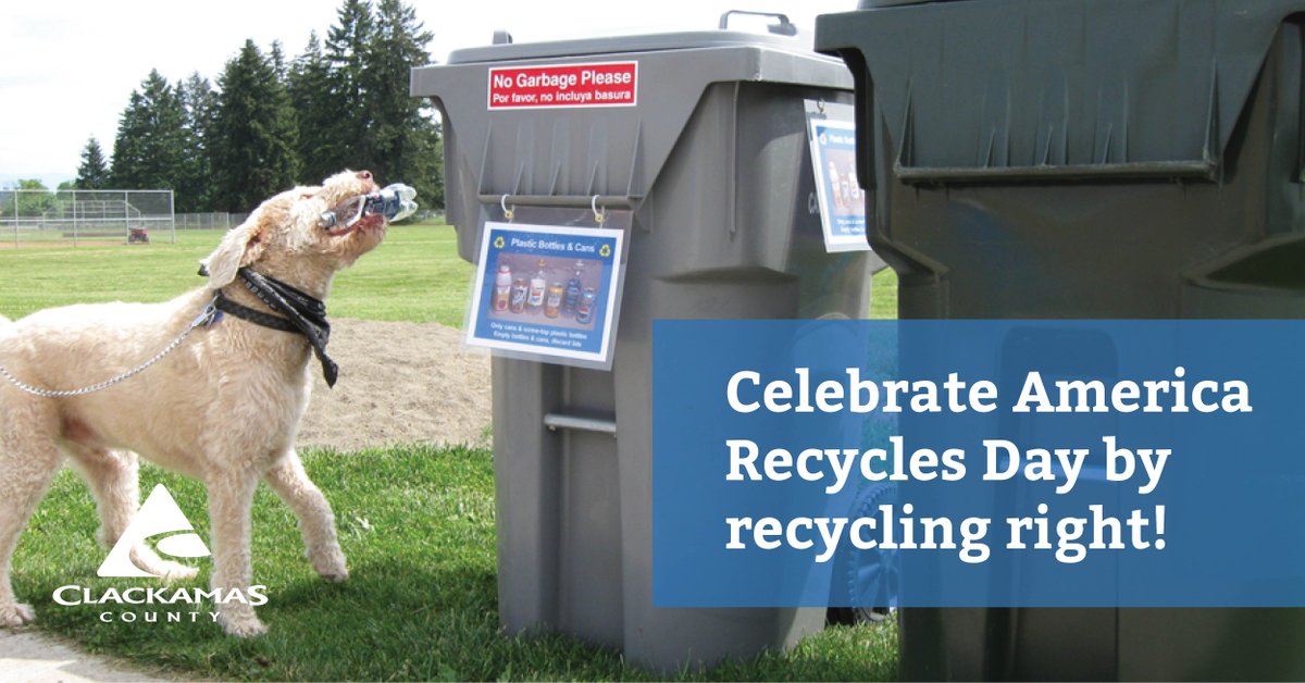 clackamascounty's tweet photo. Happy America Recycles Day! Take some time to review our recycle guide to make sure you know how to #RecycleRight at https://t.co/gAfE6NShSg. #AmericaRecyclesDay #NationalButtonDay #recycleornot https://t.co/FUDcwRhjdH