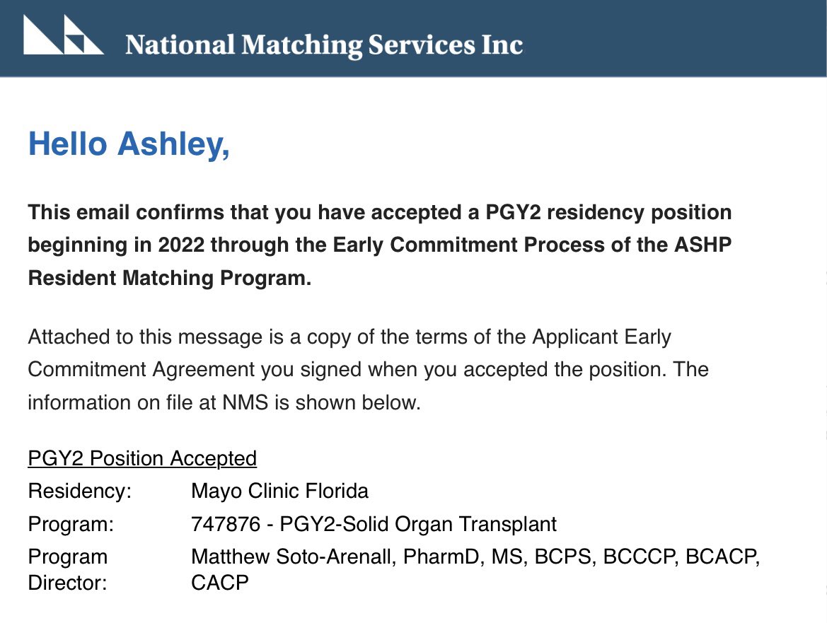 Ashley Postell (@ashleypostell3) on Twitter photo I am so excited to officially share that I will be staying at the Mayo Clinic in FL to continue my training as the PGY2 Solid Organ Transplant Resident 🎉 Extra grateful for every mentor that has helped me get to where I am today <a href="/MayoPharmRes/">Mayo Clinic Pharmacy Residency Programs</a> I am so excited to officially share that I will be staying at the Mayo Clinic in FL to continue my training as the PGY2 Solid Organ Transplant Resident 🎉 Extra grateful for every mentor that has helped me get to where I am today <a href="/MayoPharmRes/">Mayo Clinic Pharmacy Residency Programs</a>