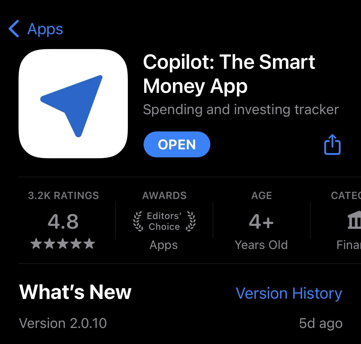 Look at that beautiful badge 😍 @CopilotMoney is now an Editors’ Choice app thanks to all the love we’ve received from our users. Onwards!