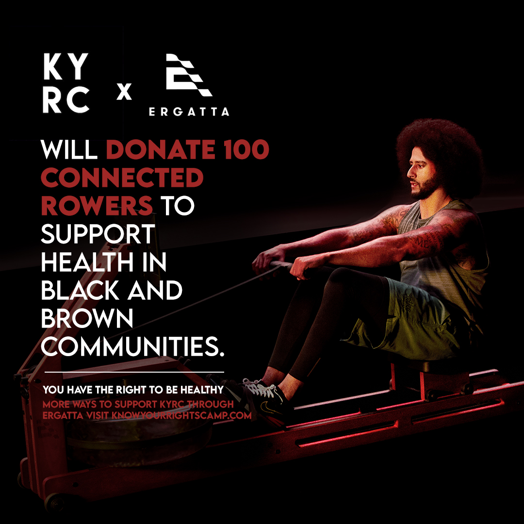 yourrightscamp's tweet photo. "You have the right to be healthy" is one of the 10 pillars around which our camp is based. 

That's why we &amp; @kaepernick7 teamed up w/ @ErgattaFitness to support health in Black &amp; Brown communities. https://t.co/gD49fEjyW4