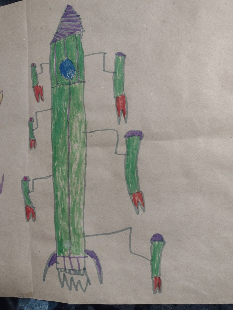 #KidsDrawRockets From my grandson Hatcher.  We love rockets.