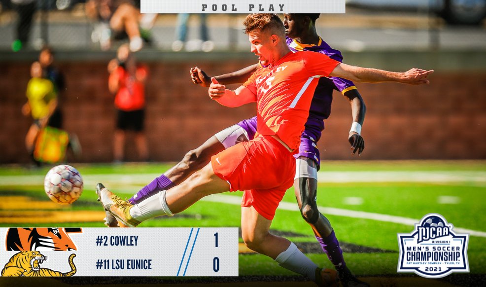 No. 2 Cowley wins a close game against No. 11 LSU-Eunice in the opening round of pool play at the #NJCAASoccer DI Men's Championship.

💻 | njcaa.org/championships/…
