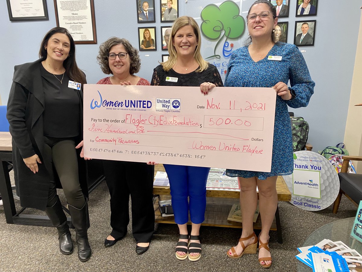 Thank you <a href="/yourunitedway/">United Way of Volusia-Flagler Counties</a> Women and Haylie Allegra for selecting us as your Community Program recipient! We appreciate your support. It's even more special since it is #NationalPhilanthropyDay. #TimeTalentTreasure