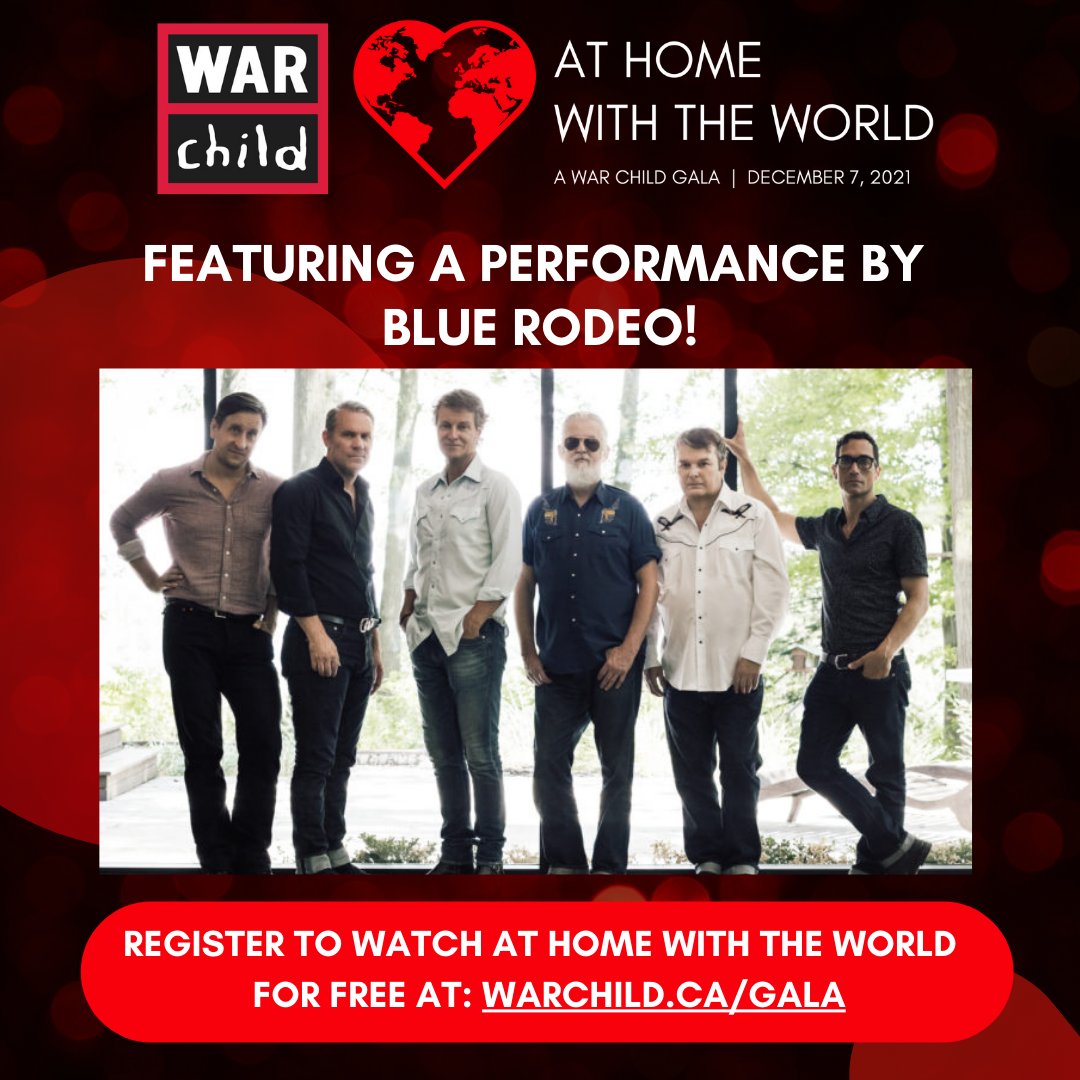 WarChildCan's tweet photo. We are thrilled to have Canadian rock royalty and humanitarians @bluerodeoofficial performing for us at the gala. The night begins at 8pm EST on December 7th and you won't want to miss a moment!
Register to watch #AtHomeWithTheWorld at https://t.co/an9fn6DUOQ today! https://t.co/8aXIm5TChP