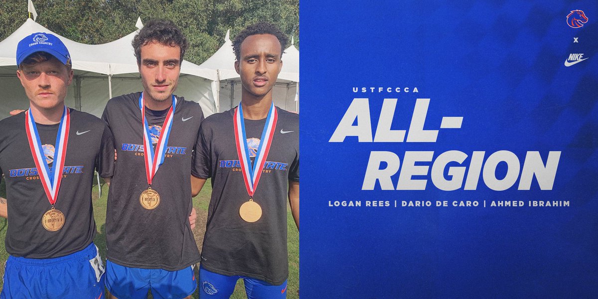 Not only did these three qualify for the NCAA Divison I Cross Country National Championships, but they also earned USTFCCCA All-Region status for 𝗳𝗶𝗻𝗶𝘀𝗵𝗶𝗻𝗴 𝗶𝗻 𝘁𝗵𝗲 𝘁𝗼𝗽 𝟮𝟱 𝗮𝘁 𝘁𝗵𝗲 𝗡𝗖𝗔𝗔 𝗪𝗲𝘀𝘁 𝗥𝗲𝗴𝗶𝗼𝗻𝗮𝗹 🏆👏

#BleedBlue | #WhatsNext
