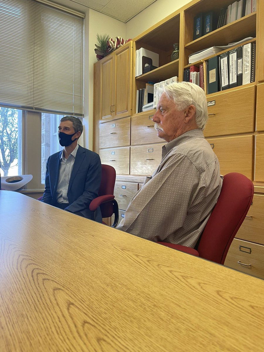 Pecos County Judge Joe Shuster says he’s hosting <a href="/BetoORourke/">Beto O'Rourke</a> today because he will never get an audience with Governor Abbott. Says if Beto wins he will know their story around rural health care and Medicare issues the community needs help with.