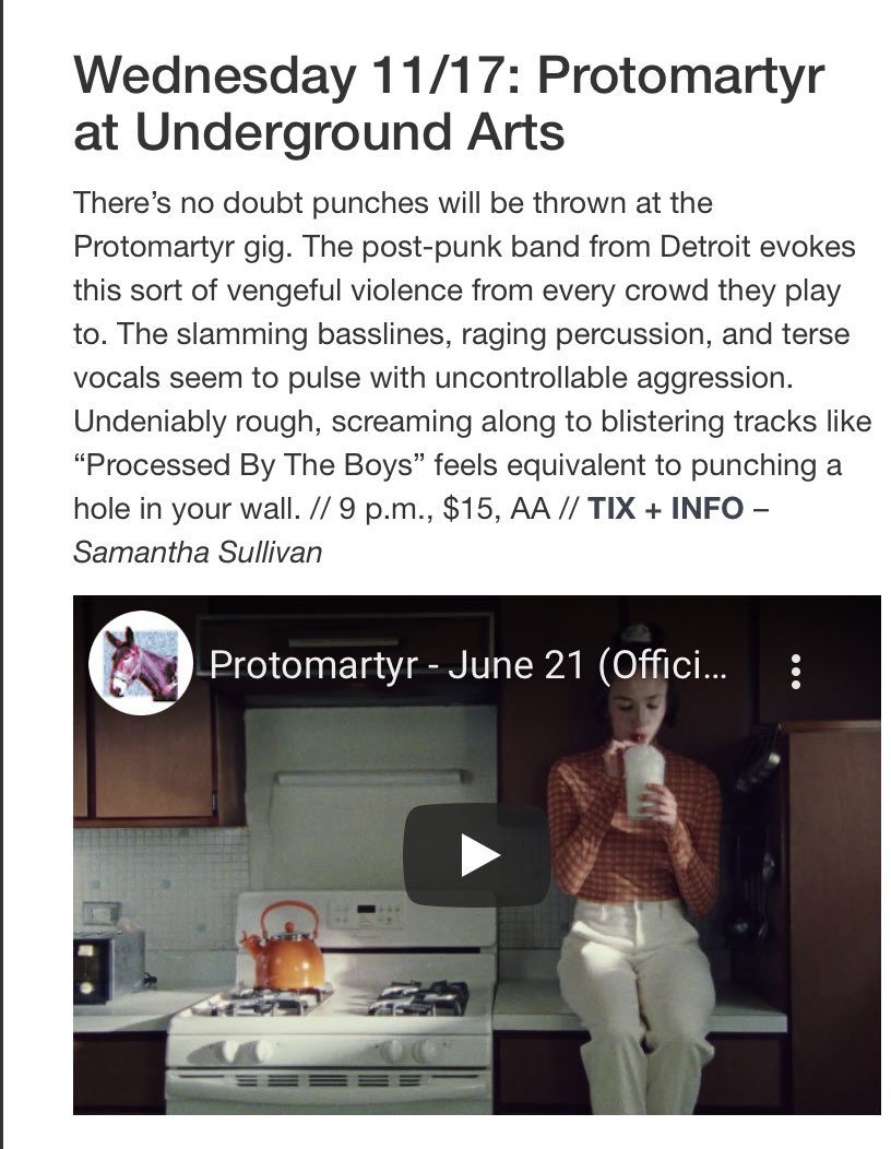 ???? There’s plenty of doubt about punches being thrown at our show. Don’t like em, never have. Despite our inability to “evoke” mass violence, we do hope you come to Underground Arts this Weds. Old pals Amanda X are opening.